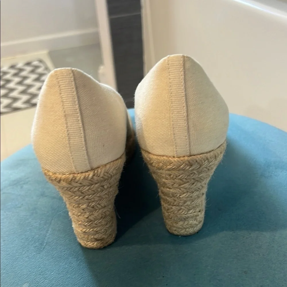 J. Crew Cream Wedge Espadrilles with Classic Design Size 9